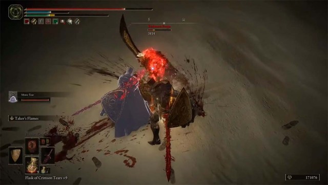 Battling Leda in Elden Ring