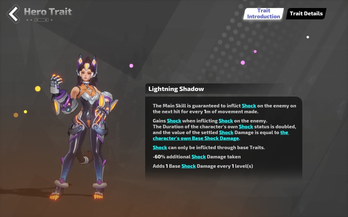 An image of Lightning Shadow Erika's description in Torchlight Infinite.