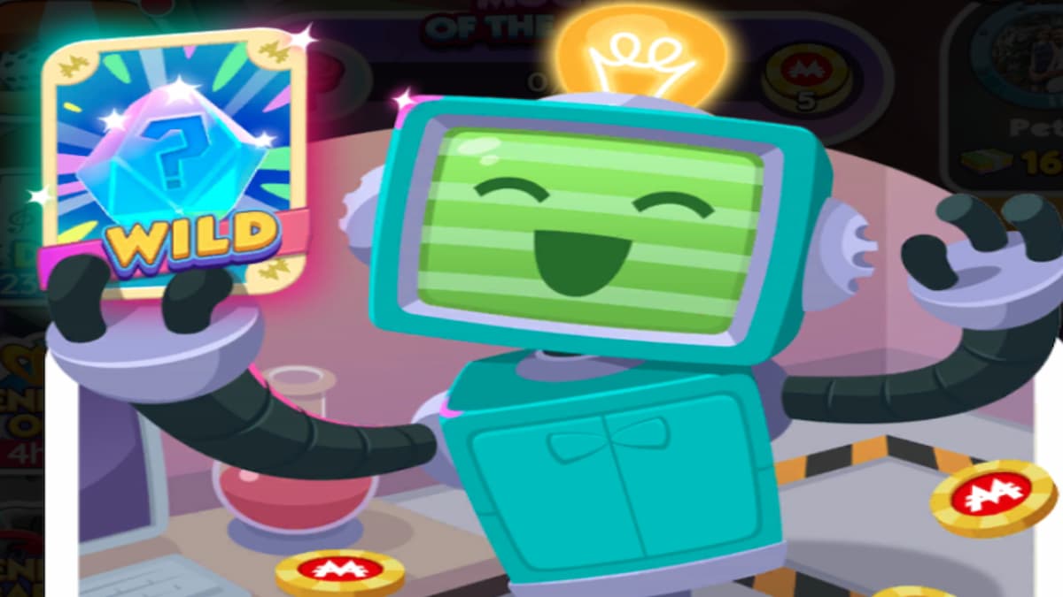 Pet-E holding a Monopoly GO Wild Sticker