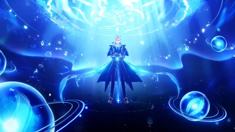 Neuvillette using his Elemental Burst in Genshin Impact.