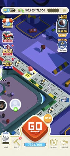 Monopoly GO board missing tournament and solo event