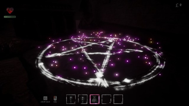 Lit pentagram in action to revive any PILGRAM players