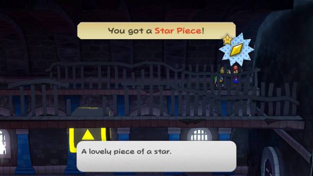 A Star Piece on a narrow ledge in Paper Mario: The Thousand-Year Door