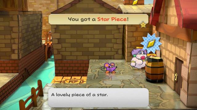 Star Piece behind a barrel in Paper Mario: The Thousand-Year Door