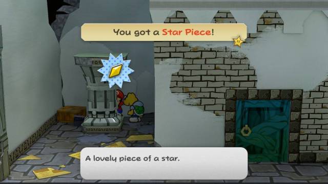Star Piece behind a pillar in Paper Mario: The Thousand-Year Door