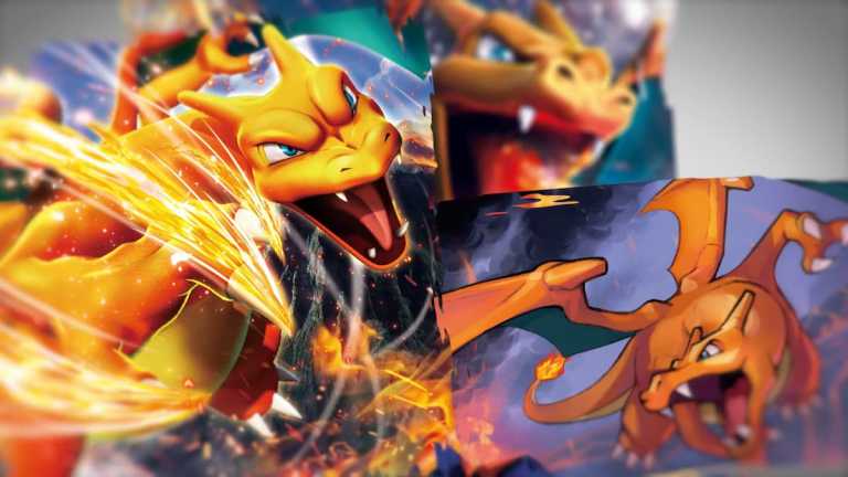 Various Charizard TCG art.