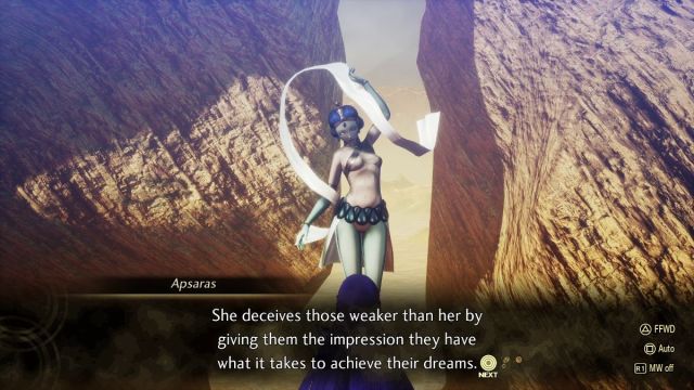 Apsaras speaking with Nahobino iN SMT V