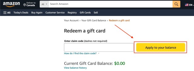 Amazon Gift Card redemption interface Tarisland.