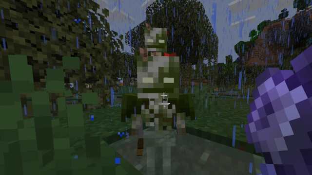 Bogged in a swamp in Minecraft.