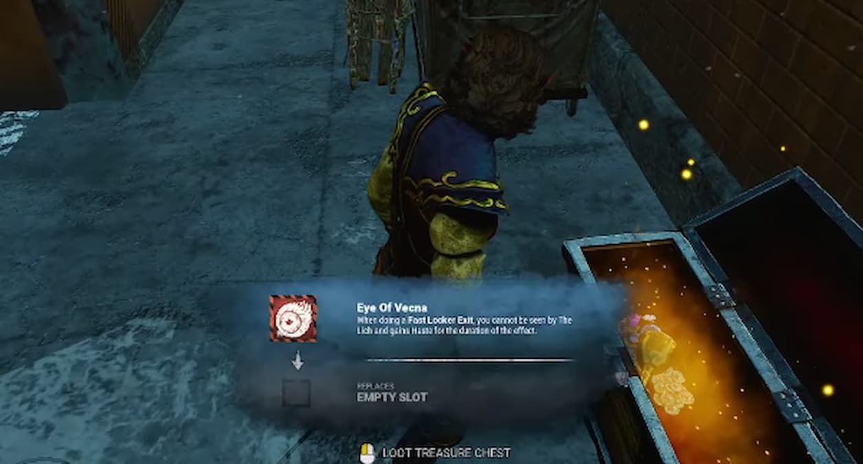 A player getting an Eye of Vecna in Dead by Daylight.
