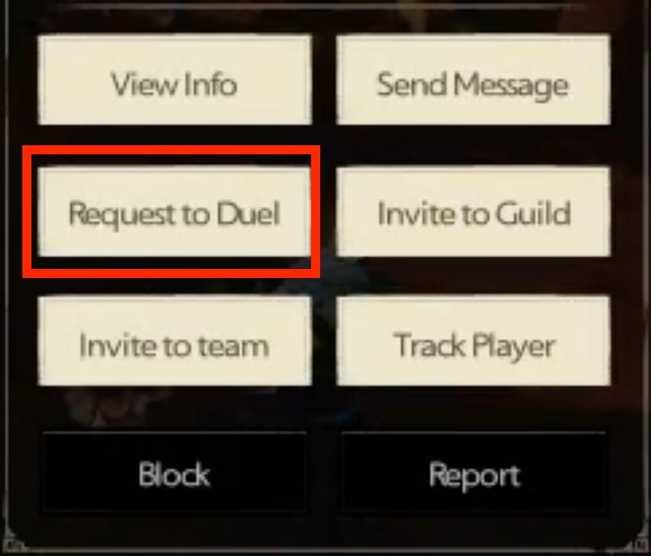 Duel interface in Tarisland.