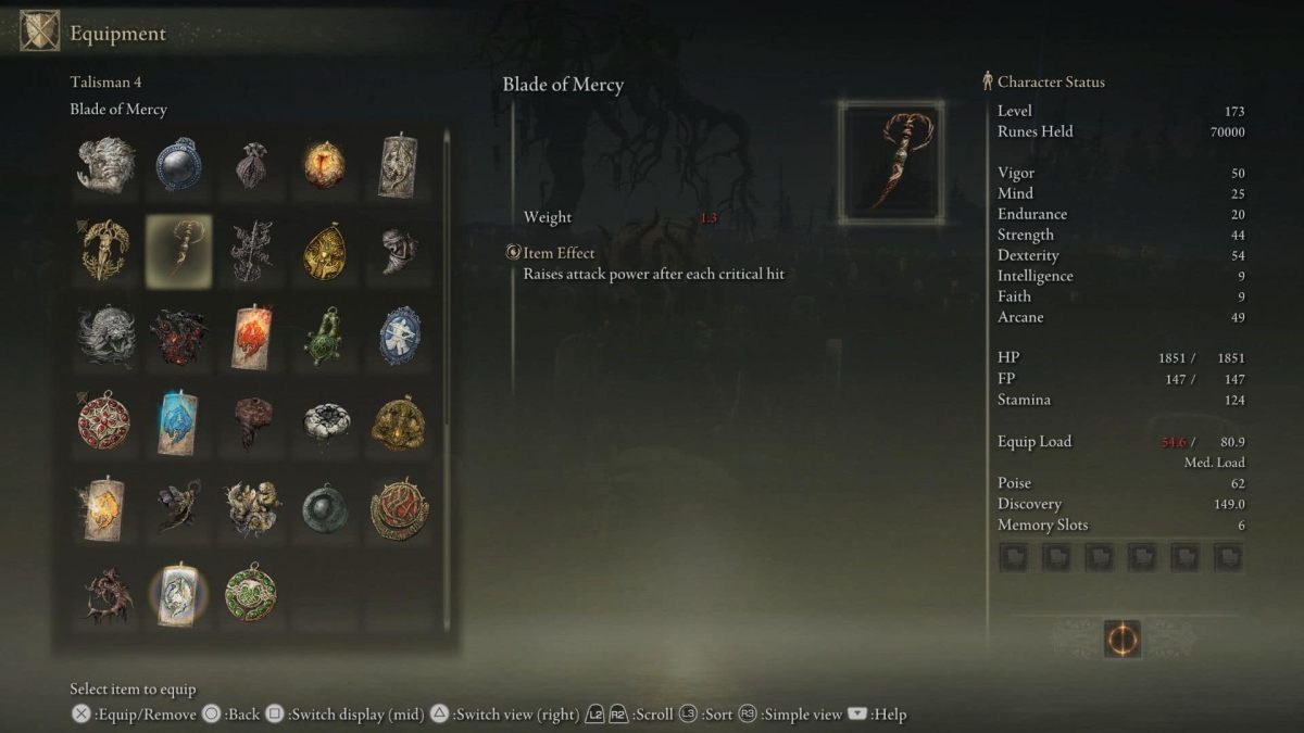 blade of mercy item in elden ring shadow of the erdtree dlc