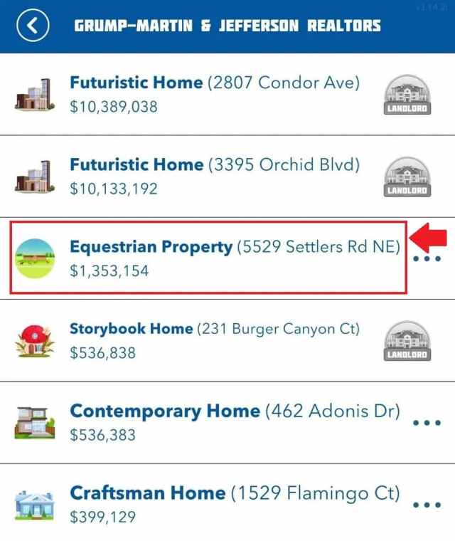 An Equestrian Property marked in BitLife.