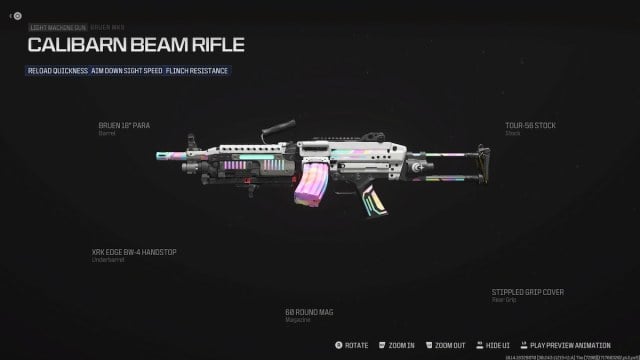 Calibarn Beam Rifle blueprint Gundam MW3