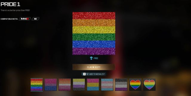 Pride items in call of Duty