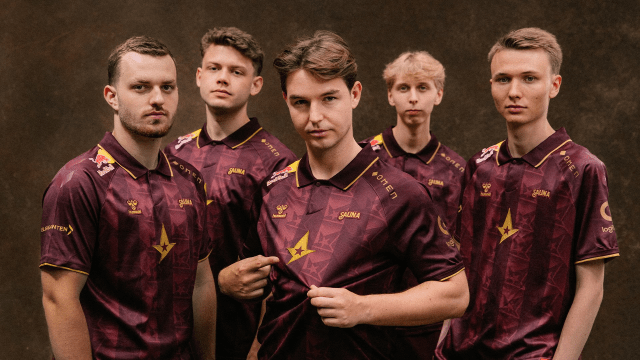 The Astralis Counter-Strike 2 roster showing off their new jerseys.
