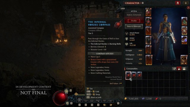 infernal hordes compass and affixes in diablo 4 season 5 ptr