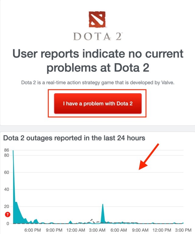 Dota 2 server outage reports.