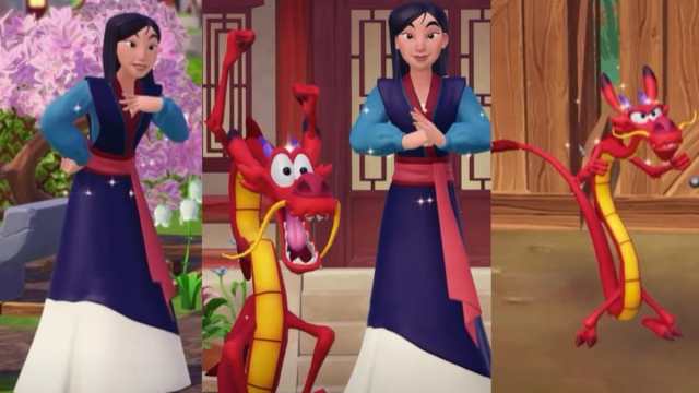 Mulan and Mushu teasers in Disney Dreamlight Valley.