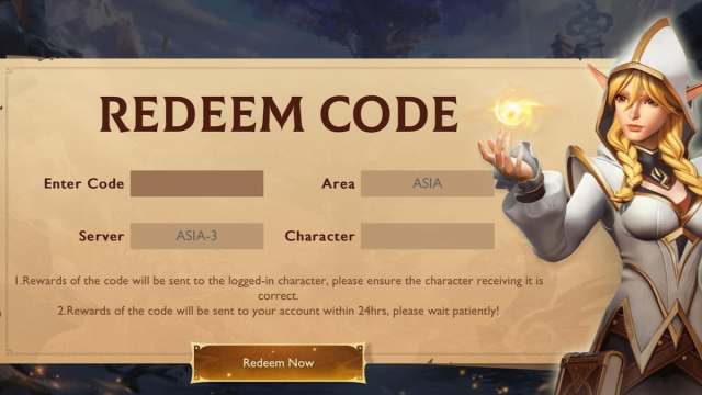 The code redemption page in Tarisland.