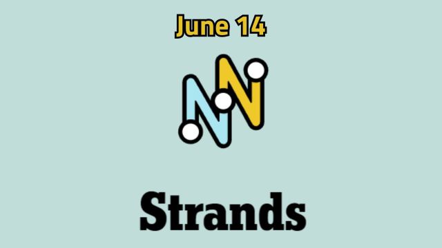 The Strands logo with connected blue and yellow lines with 'June 14' written above it.