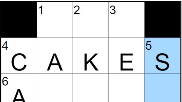 The NYT Mini Crossword with 'CAKES' on 4A.