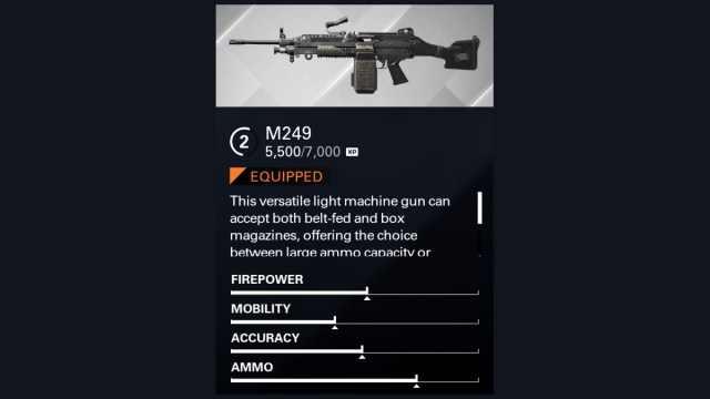 xdefiant m249 stat block