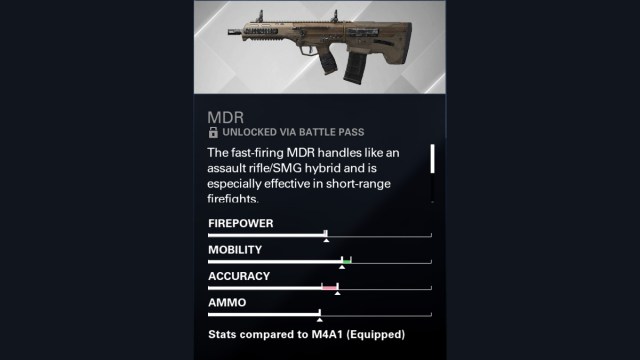 xdefiant mdr stat block