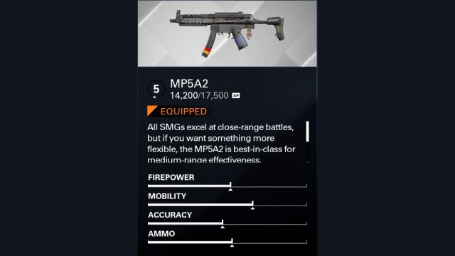 xdefiant mp5a2 stat block