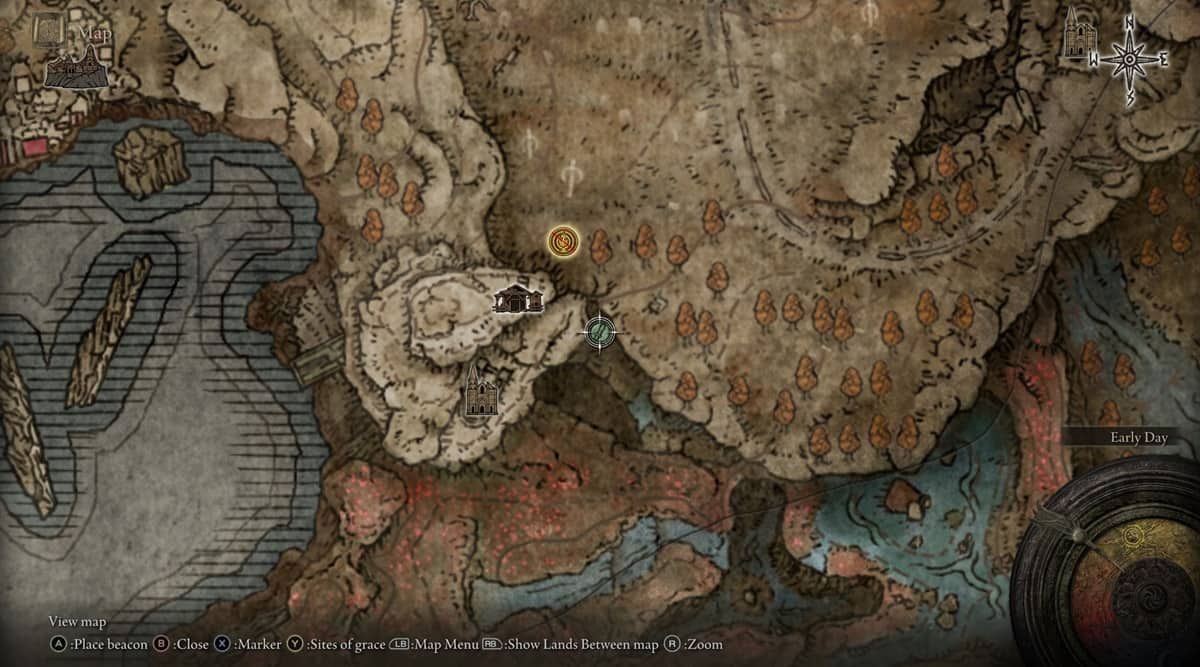 Elden Ring map showcasing different marked locations