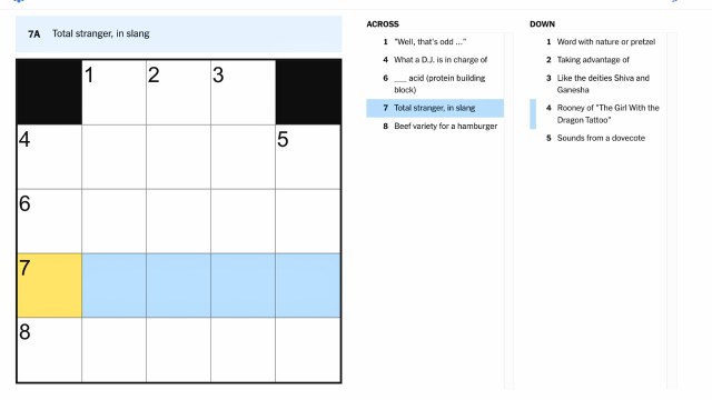 7a clue for july 18 nyt mini crossword