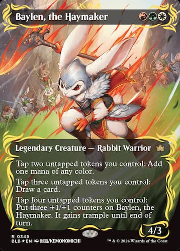 Rabbit Warrior on battlefield in Bloomburrow MTG set