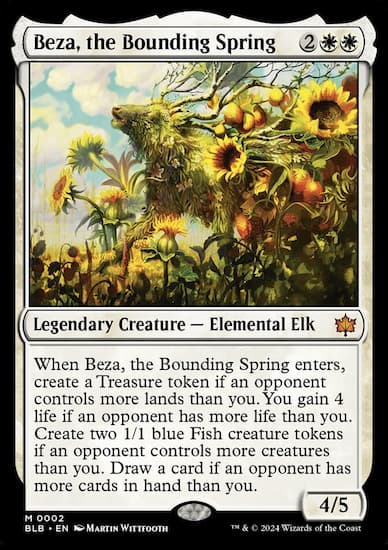 Elemental Elk sunbathing among sunflowers in MTG.