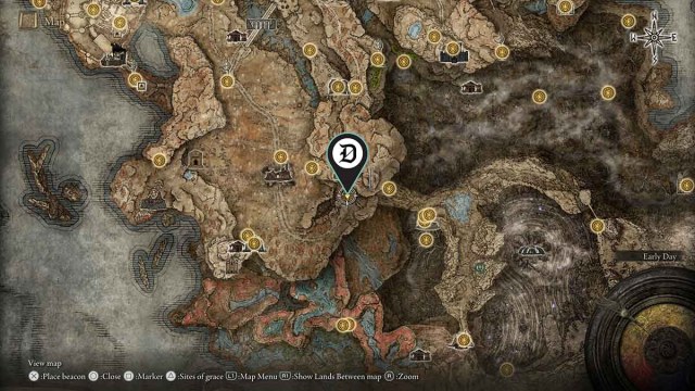 Black Steel Greathammer location on Elden Ring DLC map