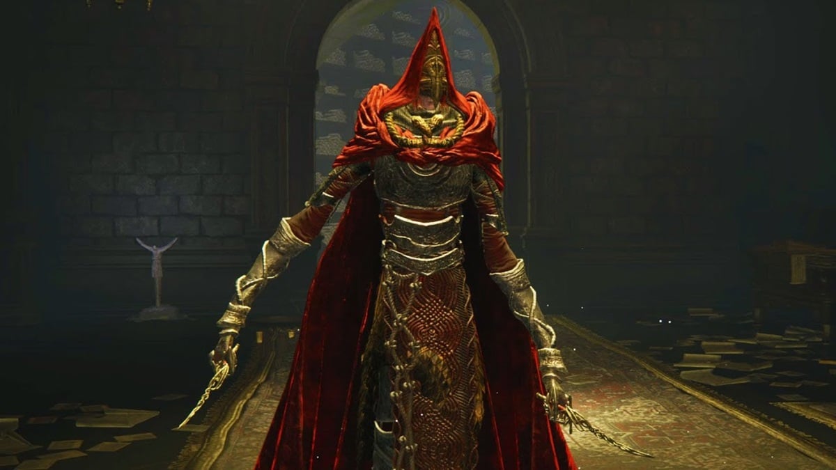 An image of the Fire Knight armor set in Elden Ring Shadow of the Erdtree.