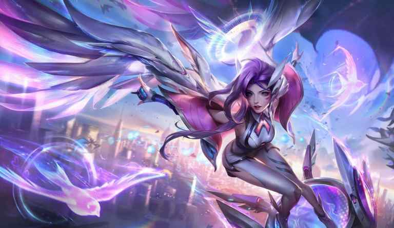 The splashart of the Battle Dove Seraphine Skin.