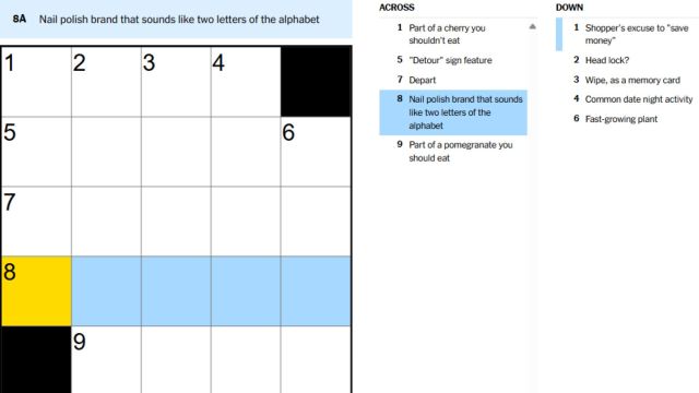 nail polish brand nyt times crossword clue
