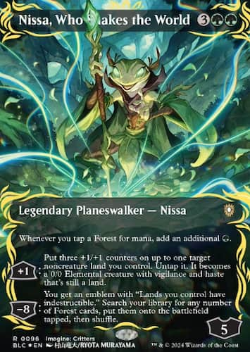 Nisa as a Frog casting spell in Bloomburrow MTG Commander set