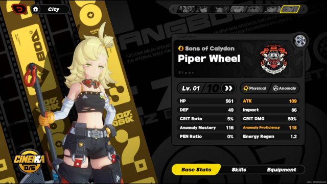 Picture of Piper Wheel in Zenless Zero Zone.