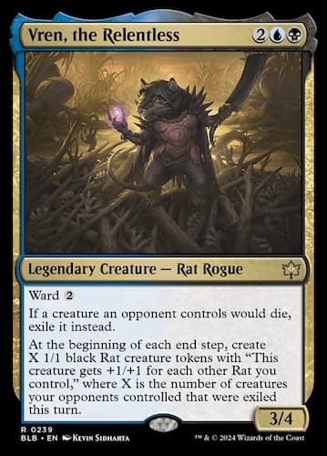 Rat Rogue wandering in swamps through MTG Bloomburrow set