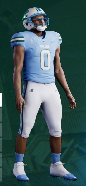 Tulane Green Wave uniform in College Football 25