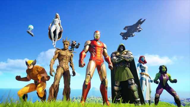 Picture of Marvel Superheroes in Fortnite when it first came out.