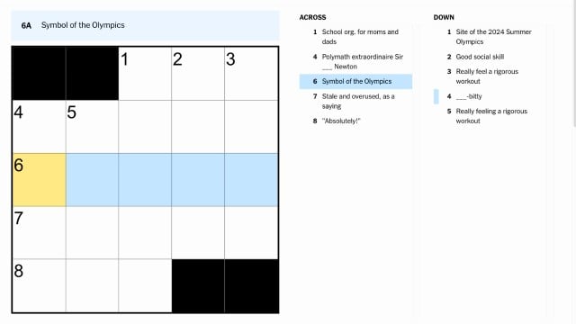 nyt crossword july 15 symbol of the olympics