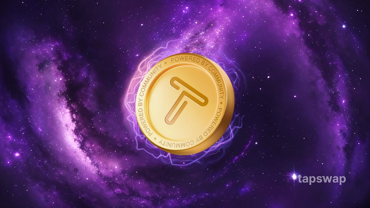 A coin floating through space for TapSwap.