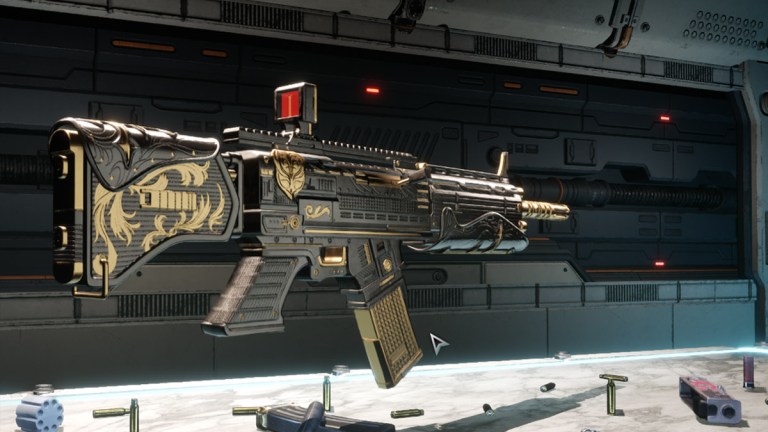 The Fallen Hope assault rifle in the research laboratory in The First Descendant.