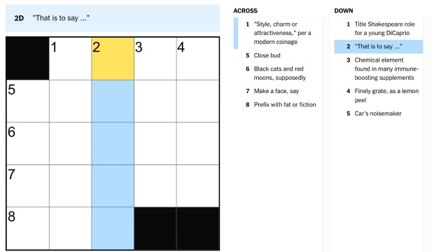 that is to say clue july 30 nyt mini crossword