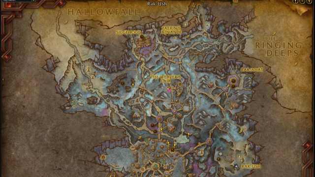 The map of Azj-Kahet zone in WoW The War Within.