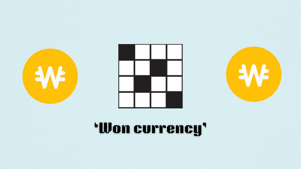 Picture showcasing the Won currency clue in NYT Mini crossword.