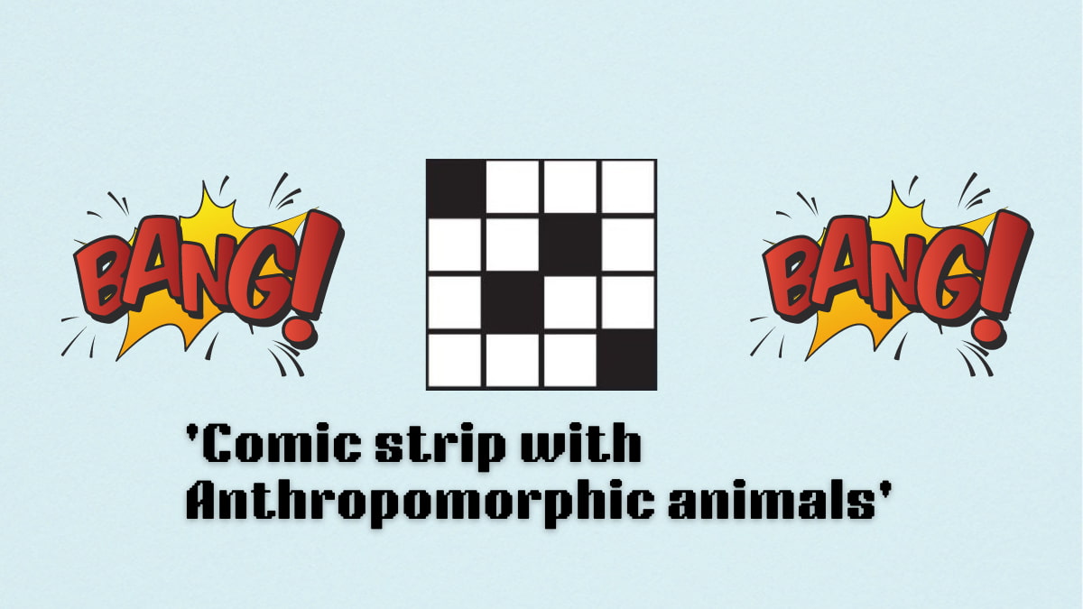 Picture showing the 'Comic strip with Anthropomorphic animals' NYT Mini Crossword clue.