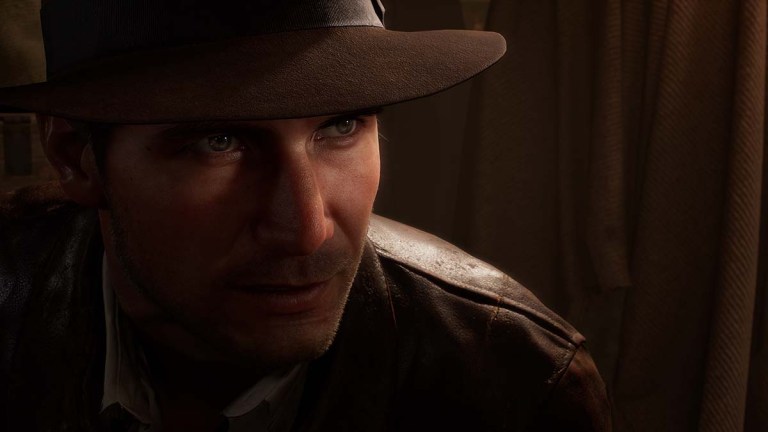 Indiana Jones wearing his signature fedora